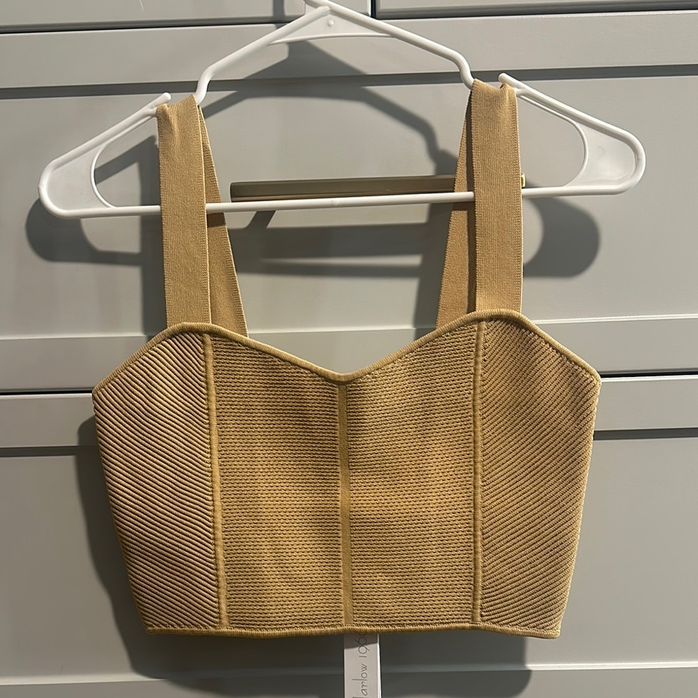 House of Harlow Tan Ribbed Crop Top. NWT